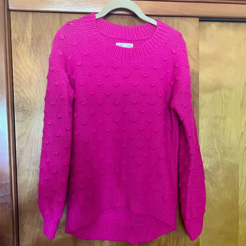Lou & Grey Hot Pink Bubble Sweater.